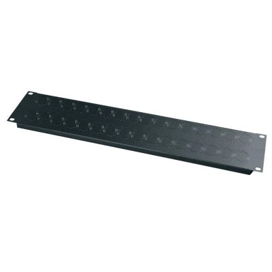 Middle Atlantic UNI-2 2U Universal Connector Panel, 32 Knockouts, D-Size Cutout Perforated Mounting Hole