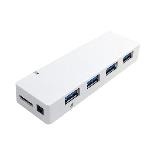 Phantom Cables USB-HUB3-04WH White 4-Port USB 3.0 Hub, 5V/4AMP DC Power Supply Included