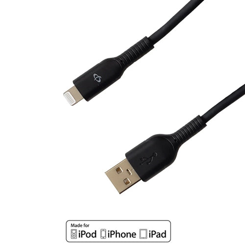 Phantom Cables USBALIGHT3FT Apple iPhone 8-Pin Lightning Cable, USB Type-A Male to Apple Lightning Plug, Black, 3ft