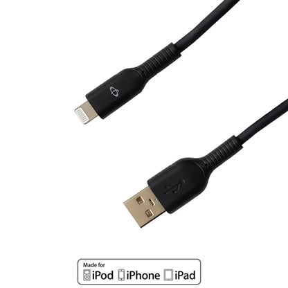 Phantom Cables USBALIGHT3FT Apple iPhone 8-Pin Lightning Cable, USB Type-A Male to Apple Lightning Plug, Black, 3ft