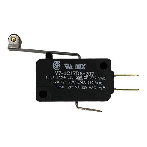 Honeywell V7-1C17D8-207 Miniature Basic Switch SPDT, Roller Lever, 15A/125VAC 0.5A/125VDC, .187" QC, Micro Switch