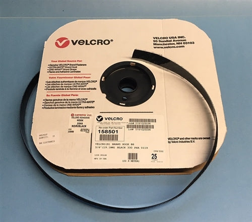 Velcro VH3/4CUT 3/4" Hook Black Self Adhesive, Sold by the Meter (23M = Full Roll)