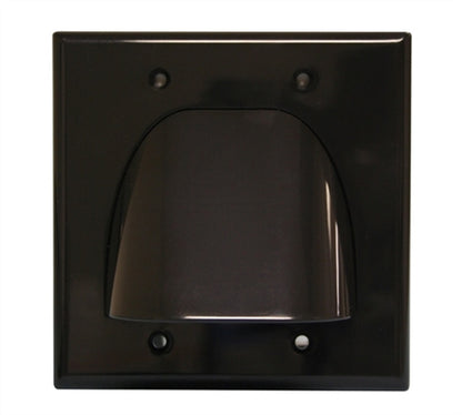 Quest VHT-8203 Bulk Cable Dual Gang Wall Plate, Black