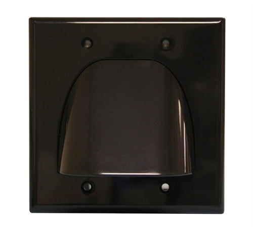 Quest VHT-8203 Bulk Cable Dual Gang Wall Plate, Black