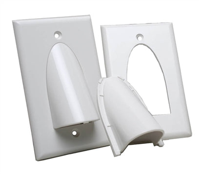 Quest VHT-8101 Bulk Cable Single Gang Wall Plate, White