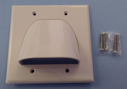Quest VHT-8201 Bulk Cable Dual Gang Wall Plate, White