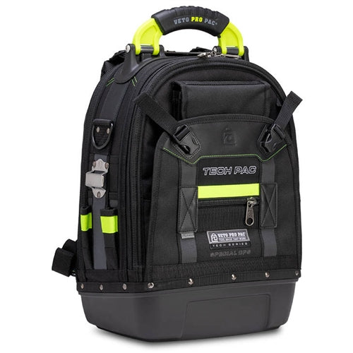 VETO PRO PAC TECH PAC SPECIAL OPS, BLACK AND HI-VIZ YELLOW, INCLUDES TOOL & METER PANELS (H:19.5" W:13" D:10") VPP10857