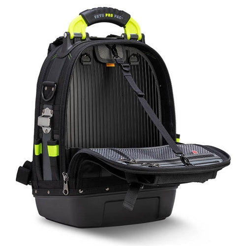 VETO PRO PAC TECH PAC SPECIAL OPS, BLACK AND HI-VIZ YELLOW, INCLUDES TOOL & METER PANELS (H:19.5" W:13" D:10") VPP10857