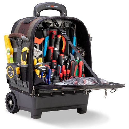 VETO PRO PAC TECH-LCT WHEELER TOOL BAG WITH WHEELS &        RETRACTABLE HANDLE (H:21" W:17" D:12.5") VPP10410