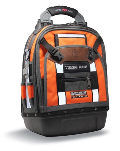 VETO PRO PAC TECH PAC HI-VIZ ORANGE BACKPACK TOOL BAG       (W:9.875" L:14.25" H:21.5") VPP10064