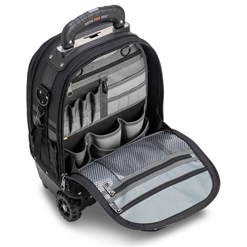 VETO PRO PAC TECH PAC WHEELER BLACKOUT, BACKPACK & TOOL BAG ON WHEELS, INCLUDES TOOL PANEL & METER PANEL VPP10874