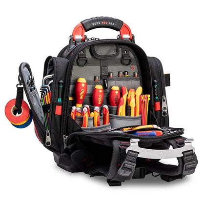 VETO PRO PAC TECH PAC MCP INFRARED COMPACT TOOL BACKPACK    WITH BLACK & RED COLOR SCHEME (H:17" W:16.5" D:9") VPP10852