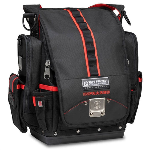 VETO PRO PAC TP-XXL INFRARED MID-SIZED TOOL POUCH, NEW BLACK AND RED COLOR SCHEME (H:15" W:15" D:8") VPP10850