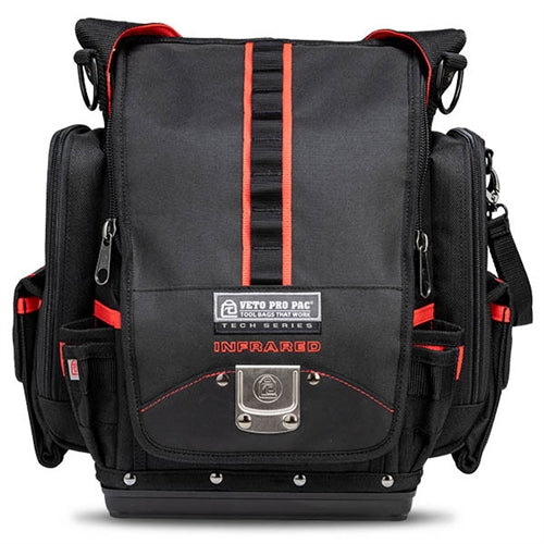 VETO PRO PAC TP-XXL INFRARED MID-SIZED TOOL POUCH, NEW BLACK AND RED COLOR SCHEME (H:15" W:15" D:8") VPP10850