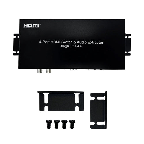 Phantom Cables VW-HDMI-202 4-Port HDMI Switch 4K x 2k@60Hz, HDMI 2.0, Yuv4:4:4, Arc Cec HDR, Ir Control