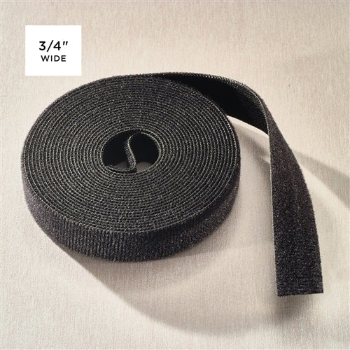 Rip-Tie W-75-MRL-BK 3/4" x 75 Feet Wrapstrap Double Sided Hook & Loop Fastener, Black