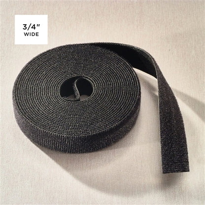 Rip-Tie W-75-MRL-BK 3/4" x 75 Feet Wrapstrap Double Sided Hook & Loop Fastener, Black