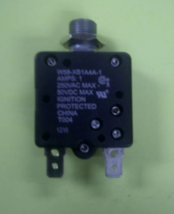P&B TE W58-XB1A4A-1 1 Amp Resettable Circuit Breaker, Maximum Voltage Rating: 50VDC / 250VAC