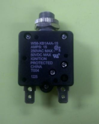 P&B TE W58-XB1A4A-15 15 Amp Resettable Circuit Breaker, Maximum Voltage Rating: 50VDC / 250VAC