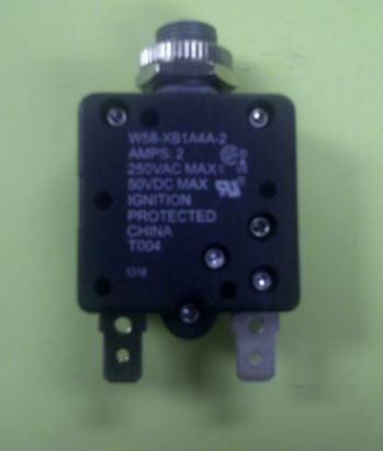 P&B TE W58-XB1A4A-2 2 Amp Resettable Circuit Breaker, Maximum Voltage Rating: 50VDC / 250VAC