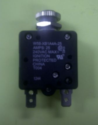 P&B TE W58-XB1A4A-25 25 Amp Resettable Circuit Breaker, Maximum Voltage Rating: 50VDC / 250VAC