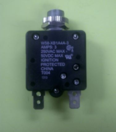 P&B TE W58-XB1A4A-3 3 Amp Resettable Circuit Breaker, Maximum Voltage Rating: 50VDC / 250VAC