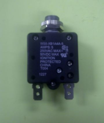 P&B TE W58-XB1A4A-5 5 Amp Resettable Circuit Breaker, Maximum Voltage Rating: 50VDC / 250VAC