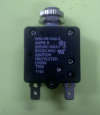 P&B TE W58-XB1A4A-8 8 Amp Resettable Circuit Breaker, Maximum Voltage Rating: 50VDC / 250VAC