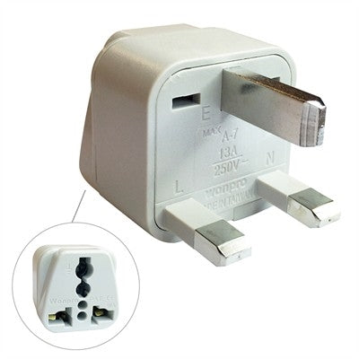 Circuit-Test WA-7 Travel Adapter 3 Conductor Plug to 3 Pin Great Britain Plug, AC Voltage