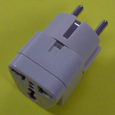 Circuit-Test WA-9 Travel Adapter 3 Conductor Plug to 3 Pin European Plug, AC Voltage