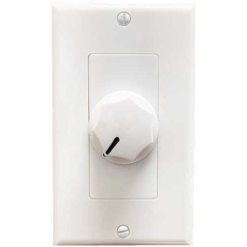 Speco WAT50DW 50W 70V/25V Decora Wall Plate Volume Control / Speaker Line Attenuator, White (Replaces WAT50W)
