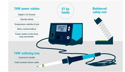 Weller WE1010NA Digital Soldering Station 70W, with WEP 70 Soldering Iron & PH 70 Safety Rest, ETA Tip Included