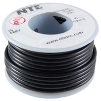 NTE 22AWG Black Stranded Hookup Wire (25 Feet) WH22-00-25 CSA TR64 90C 300V