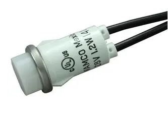 Wamco WL-1090C4-28V White Incadescent 28V Indicator Lamp, .500" Hole Diameter, Wire Leads