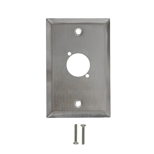 Phantom Cables WP-XLRD1-SS Single Gang 1-Port D-Cut Stainless Steel Wall Plate