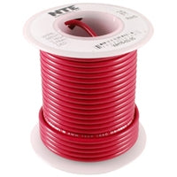 NTE 18AWG Red Teflon Hookup Wire (25 Feet) WT18-02-25 200C/600V Silver Plated Copper/SPC