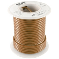 NTE 22AWG Brown Teflon Hookup Wire (25 Feet) WT22-01-25 200C/600V Silver Plated Copper/SPC