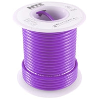 NTE 22AWG Violet Teflon Hookup Wire (25 Feet) WT22-07-25 200C/600V Silver Plated Copper/SPC
