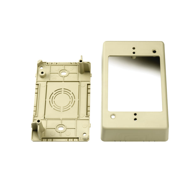 Hellermann Tyton TSRPI-JB1 Single Gang Junction Box, 1-1/4" Deep, PVC, Ivory, 1/bg