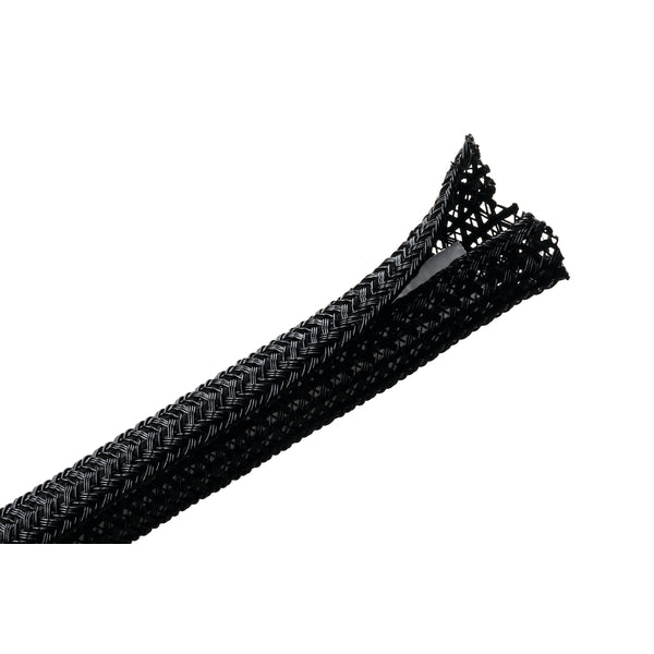 Hellermann Tyton 170-03138 Braided Sleeving, Split Wrap, 1.5" Dia, PET, Black, 250 ft/bulk reel