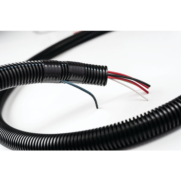 Hellermann Tyton CTN10STDUNSLIT Convoluted Tubing, Unslit, 1.0" Dia, PA6, Black with Gray Stripe, 250 ft/ctn