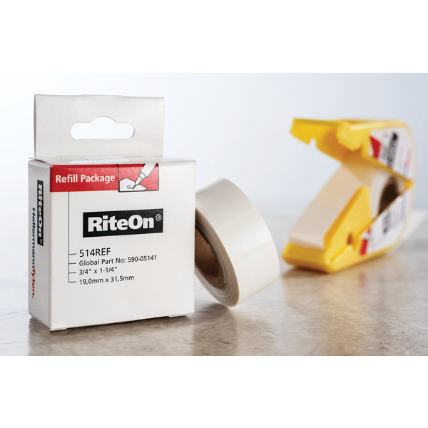 Hellermann Tyton 175REF Rite-On Self-Laminating Label Refill, 0.75" x .75" x 3.0", VL, White, 90/roll