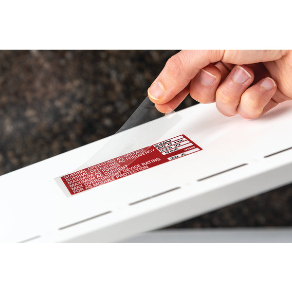 Hellermann Tyton 596-00242 Solar Label, Clear Laminate, UV Stable, 4.2" x 2.25", VL, Clear, 50/roll