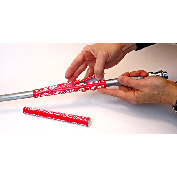 Hellermann Tyton 596-00207 Solar Circuit Marker, WARNING: PV POWER SOURCE, 4" x 2", VL, Red, 25/pkg
