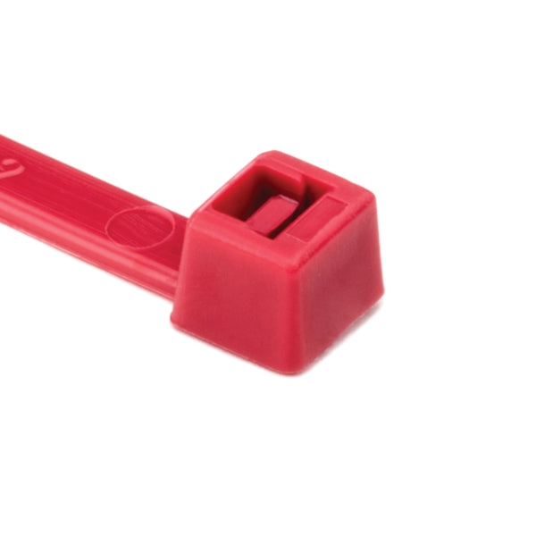 Hellermann Tyton 111-00468 UV Resistant Cable Tie, 8" Long, UL Rated, 50lb Tensile Strength, PA66UV, Red, 100/pkg