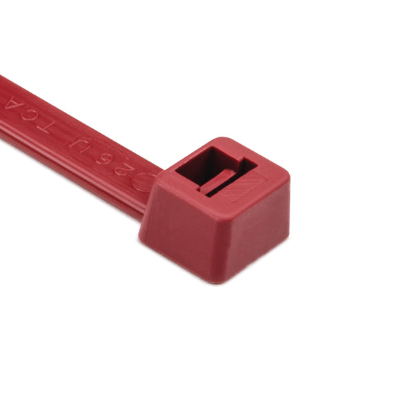 Hellermann Tyton T120R2H4 Heavy Duty MilSpec Cable Tie, 15" Long, MS3367, UL Rated, 120lb Tensile Strength, PA66, Red, 500/pkg