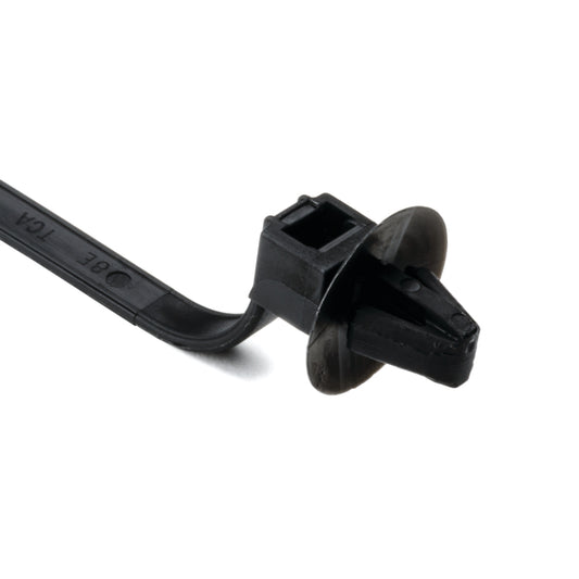 Hellermann Tyton 111-85850 1-Piece Cable Tie with Arrowhead Mount, 8.9"L, 50lb, Mounting Hole Dia. 0.27 - 0.28", PA66HS, Black, 100/pkg