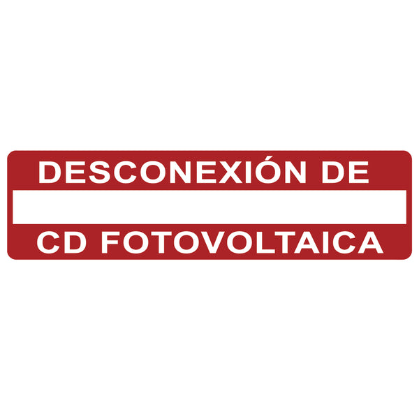 Hellermann Tyton 596-00814 Solar Label, Printable, Spanish, PHOTOVOLTAIC DC DISCONNECT, 3.75" x 1.0", PET, Red, 50/roll