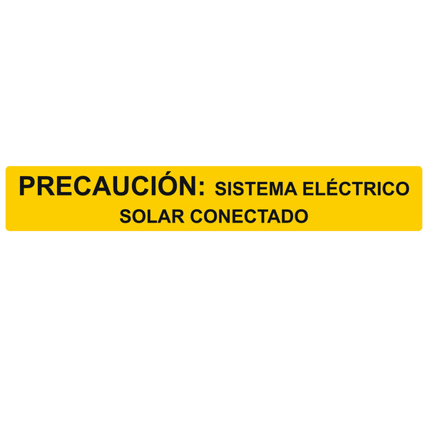 Hellermann Tyton 596-00821 Solar Label, Reflective, Spanish, CAUTION SOLAR ELECTRIC SYSTEM..., 6.5" x 1.0", VL, Yellow, 50/roll