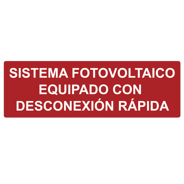 Hellermann Tyton 596-00823 Solar Label, Reflective, Spanish, PHOTOVOLTAIC SYSTEM...RAPID SHUTDOWN, 5.5" x 1.75", VL, Red, 50/roll